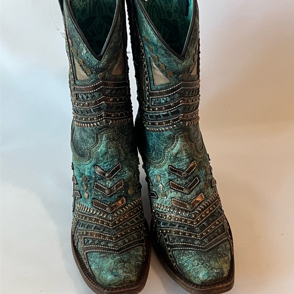 Turquoise Corral Western Cowboy Boots - Picture 2 of 6